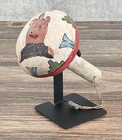 Hopi Indian Mudhead Painted Dance Rattle