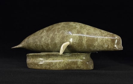 Elijah Michael Inuit Eskimo Carved Breaching Whale