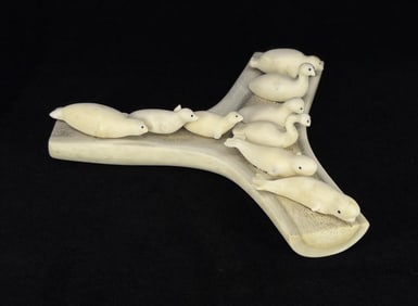 Repulse Bay Inuit Eskimo Carvings on Horn