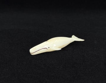 Alaskan Inuit Eskimo Carved Ivory Bowhead Whale
