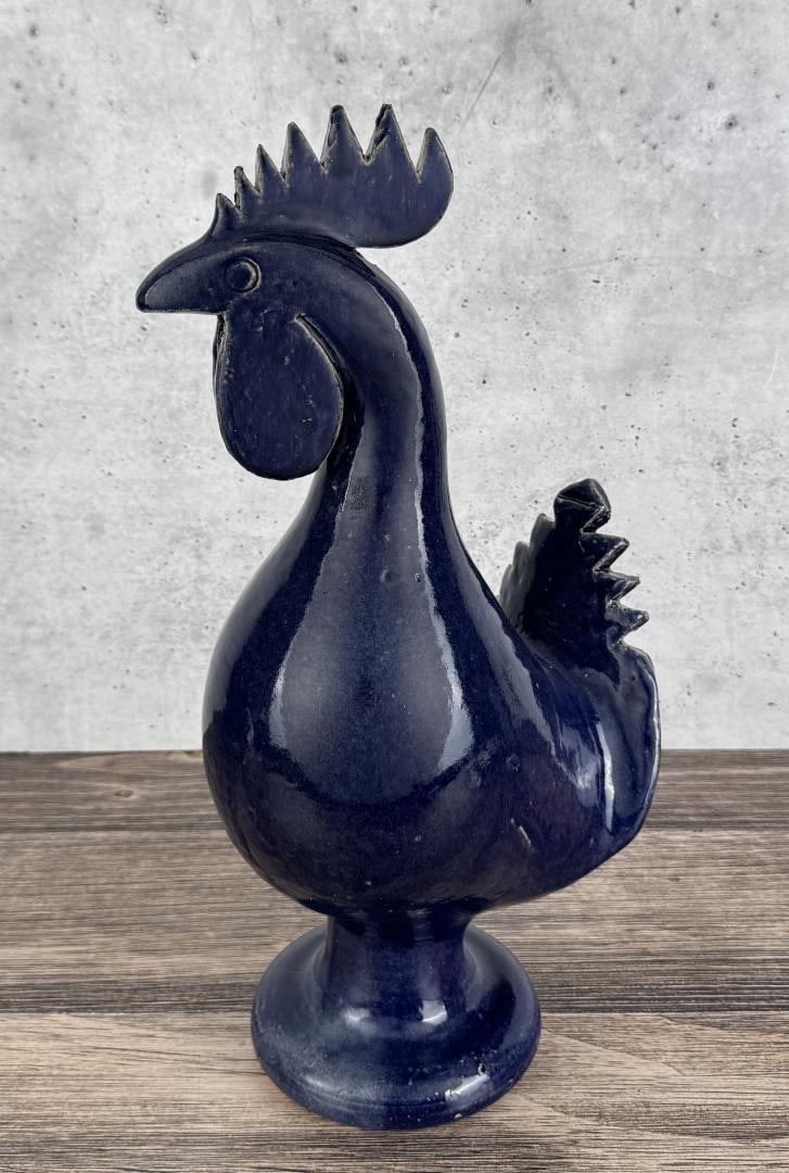 Edwin Meaders Folk Art Pottery Cobalt Rooster (1 of 6)