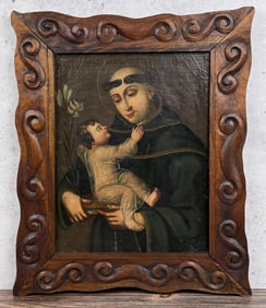 Cuzco School Saint Anthony of Padua Painting