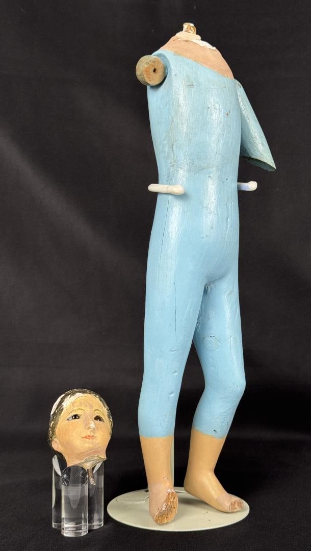 18th Century Spanish Colonial Santos: 13 1/8" by 3 7/8" by 2".