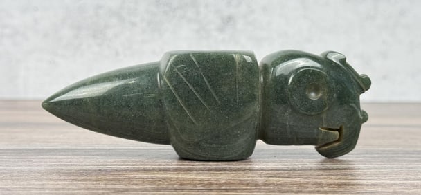 Pre Columbian Chorotega Costa Rican Jade Mace Head