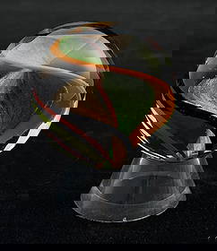 Little River Hot Glass Michael Trimpol Marble: 1 3/4" diameter.