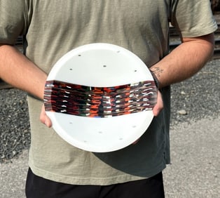 Martin Kremer Fused Glass White Cascade Bowl