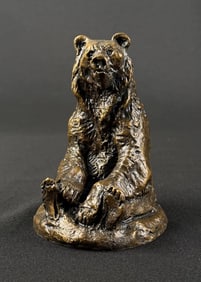Charles M Russell Montana Sitting Bear Bronze
