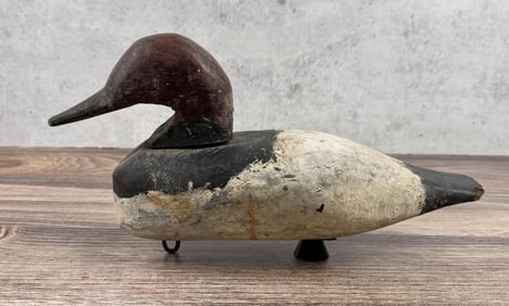 Antique Folk Art Canvasback Wood Duck Decoy