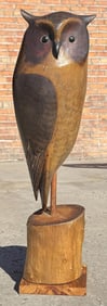 Frank Finney Folk Art Owl Hunting Decoy