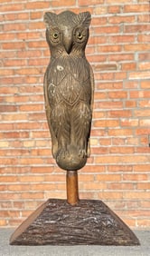 Antique Folk Art Owl Scarecrow Hunting Decoy