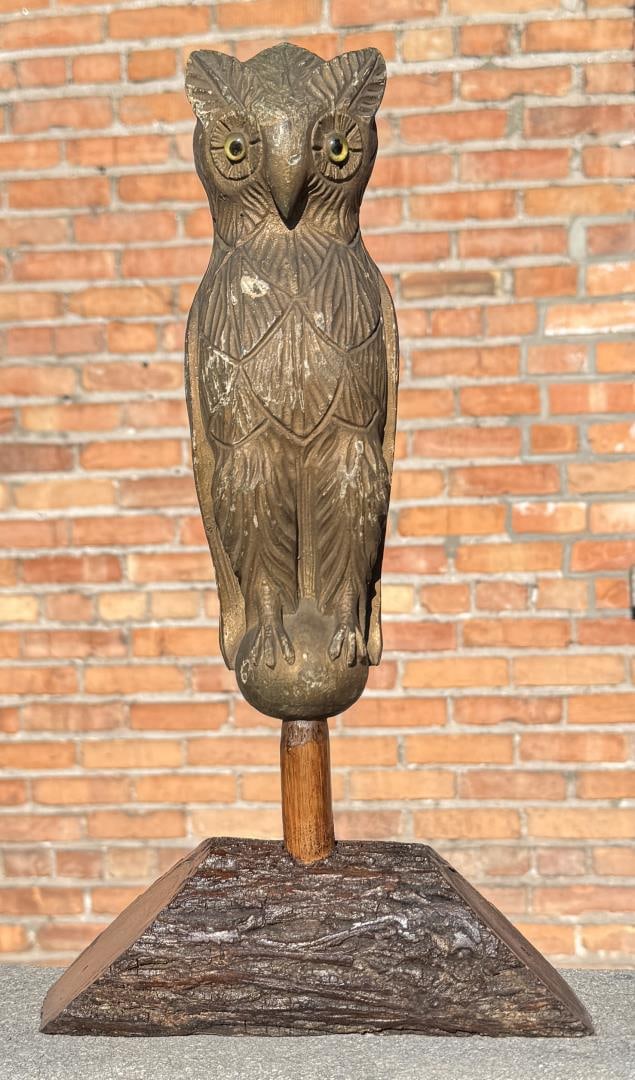 Antique Folk Art Owl Scarecrow Hunting Decoy (1 of 6)