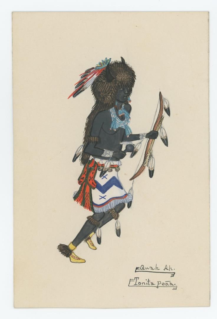 Tonita Pena Cochiti Pueblo Buffalo Dancer Painting (1 of 3)