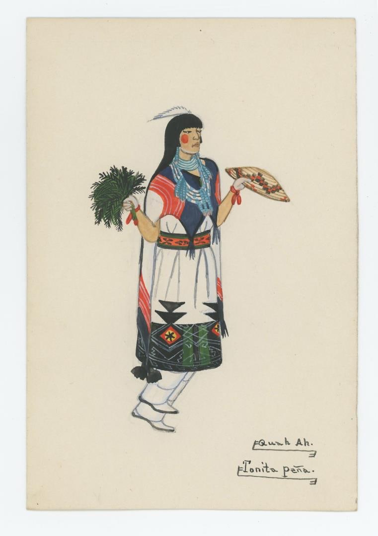 Tonita Pena Cochiti Pueblo Buffalo Dancer Painting (1 of 3)