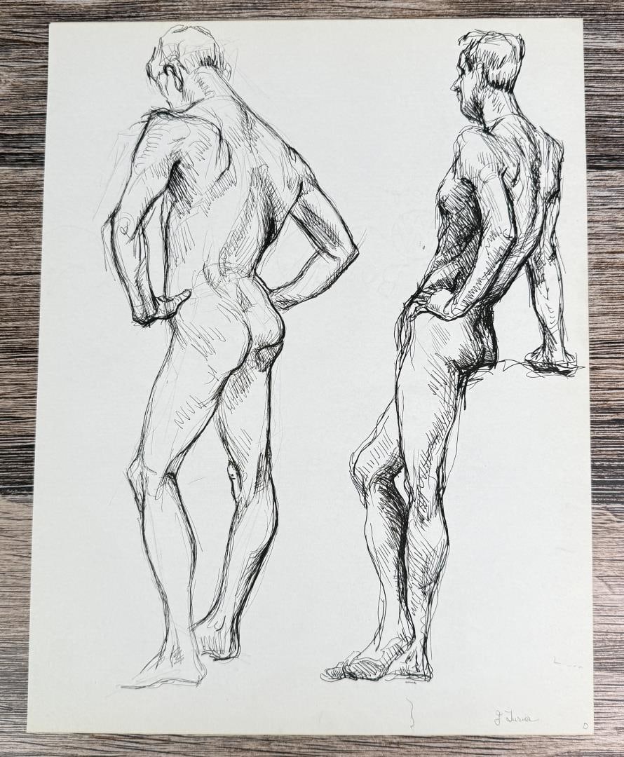 Janet Elizabeth Turner Nude Sketch: 10 1/2" by 13 1/2". Janet Elizabeth Turner (1914 - 1988) was active/lived in California, Kansas. Janet Turner is known for Figure, genre, and landscape painter, printmaking. Janet Elizabeth Turner, pr