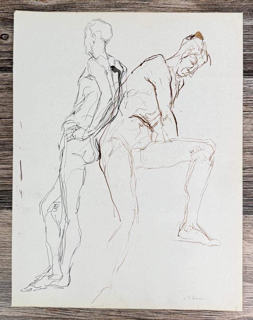 Janet Elizabeth Turner Nude Sketch: 10 3/8" by 13 1/2". Janet Elizabeth Turner (1914 - 1988) was active/lived in California, Kansas. Janet Turner is known for Figure, genre, and landscape painter, printmaking. Janet Elizabeth Turner, pr