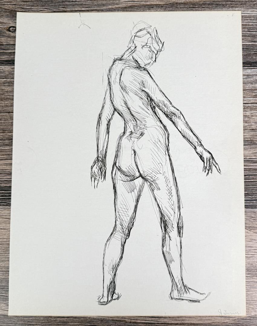 Janet Elizabeth Turner Nude Sketch: 10 3/8" by 13 1/2". Janet Elizabeth Turner (1914 - 1988) was active/lived in California, Kansas. Janet Turner is known for Figure, genre, and landscape painter, printmaking. Janet Elizabeth Turner, pr