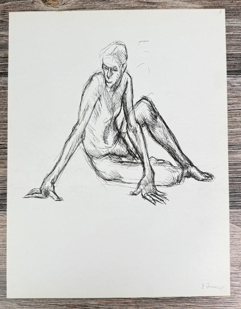 Janet Elizabeth Turner Nude Sketch: 10 3/8" by 13 1/2". Janet Elizabeth Turner (1914 - 1988) was active/lived in California, Kansas. Janet Turner is known for Figure, genre, and landscape painter, printmaking. Janet Elizabeth Turner, pr