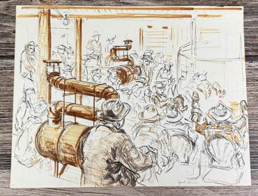 Janet Elizabeth Turner Cattle Auction Sketch