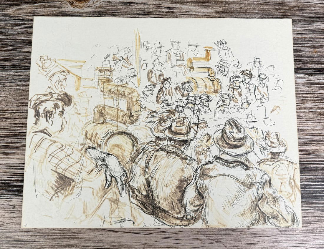 Janet Elizabeth Turner Cattle Auction Sketch (1 of 5)