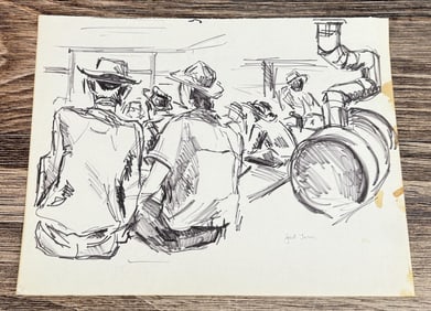 Janet Elizabeth Turner Cattle Auction Sketch