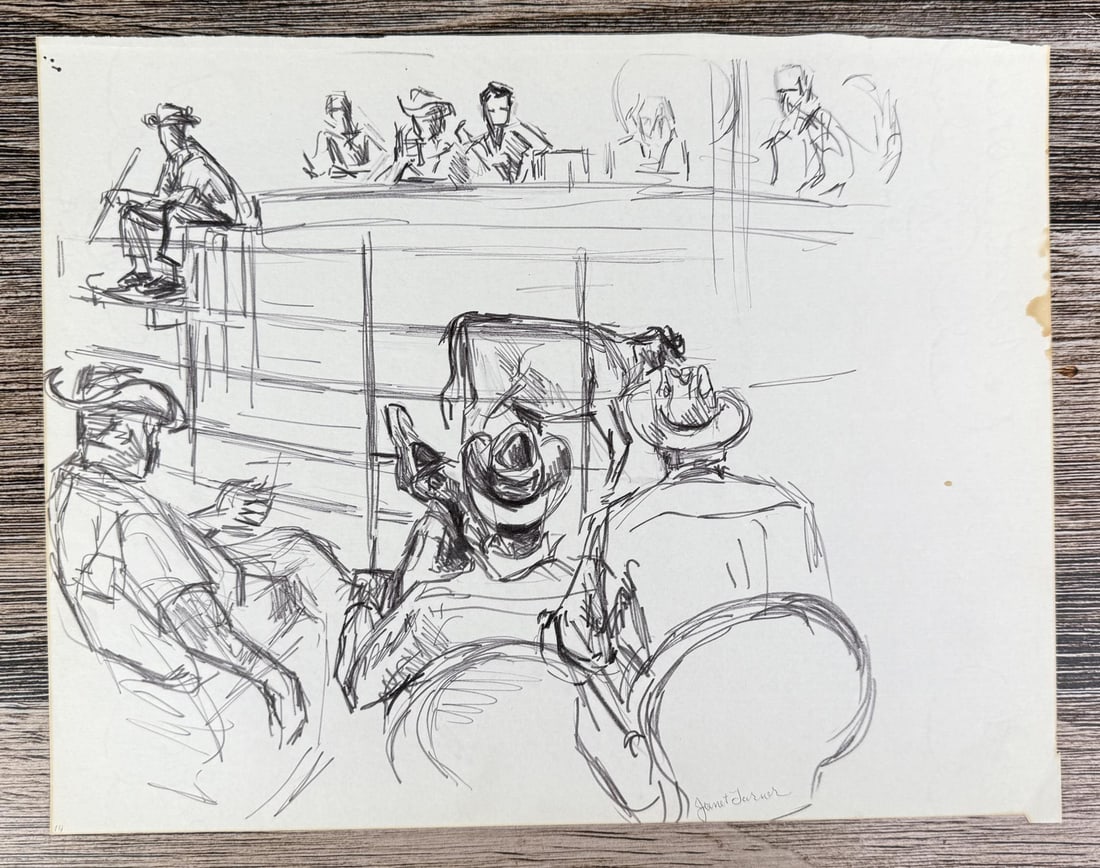 Janet Elizabeth Turner Cattle Auction Sketch (1 of 6)