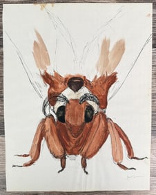 Janet Elizabeth Turner Moth Watercolor Painting