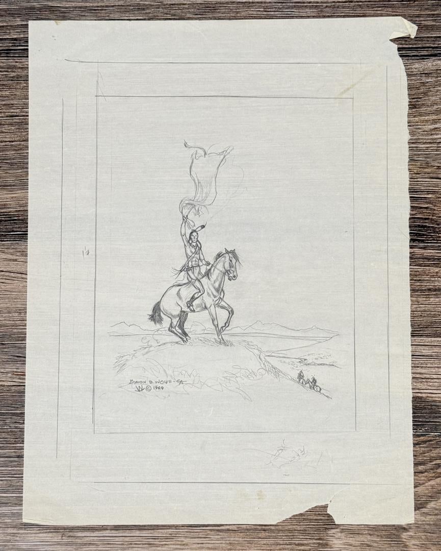 Byron Wolfe Indian War Signal Drawing (1 of 4)