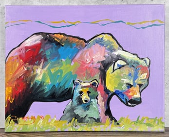 Mark Broadway Mama Bear Acrylic Painting