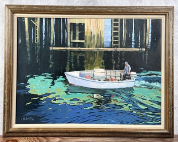 Winifred Root Fisherman Oil on Canvas Painting