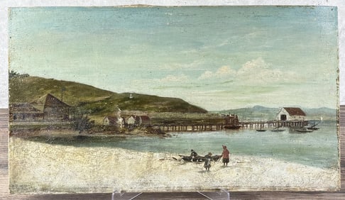 John Sykes Harford Pier and Hotel Marre Painting