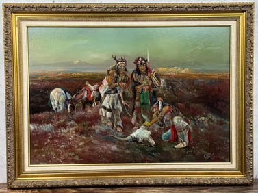 William Standing The Buffalo Skull Painting