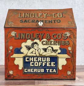 Lindley & Co. California Cherub Coffee Tin Bin