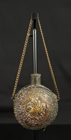 Balkan Greek Orthodox Brass Powder Flask