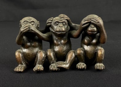 Austrian Vienna Bronze Evil Monkeys