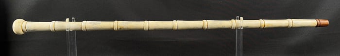 Whaler Made Scrimshaw Cane Walking Stick