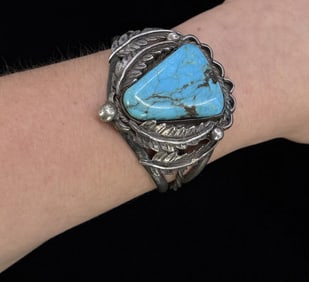 Navajo Sterling Silver Turquoise Bracelet