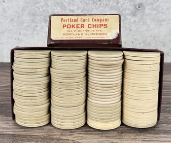 Antique Montana Saloon Clay Poker Chips
