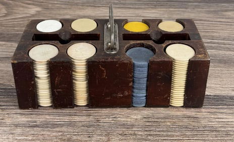 Antique Montana Saloon Clay Poker Chips