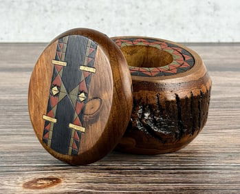 C.W. Pickets Rustic Carved Hickory Box