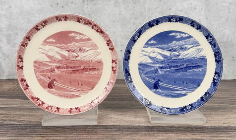 Adams Staffordshire Sun Valley Idaho Plates