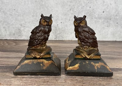 Coronet Austrian Cold Painted Owl Bookends