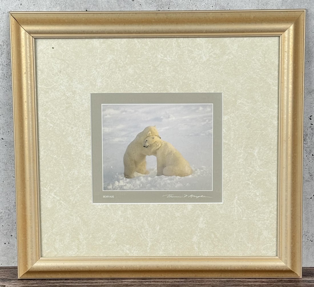 Thomas D. Mangelsen Bear Hug Photo Print: 13 1/2" by 14 1/2" framed.