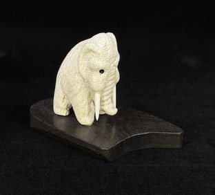 Alaskan Inuit Eskimo Carved Ivory Wooly Mammoth