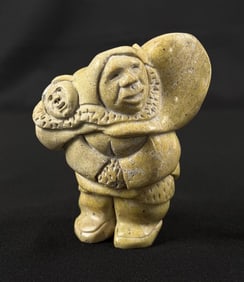 Silas Kayakjuak Inuit Eskimo Baby Setting Carving