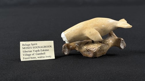 Moses Soonagrook Inuit Beluga Spirit Carving