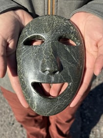 Kooyoo Peter Inuit Eskimo Carved Serpentine Mask