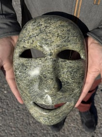 Kooyoo Peter Inuit Eskimo Carved Serpentine Mask