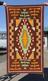 Fred Harvey Teec Nos Pos Germantown Navajo Rug