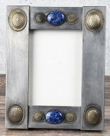 Custom Signed Concho Lapis Lazuli Picture Frame