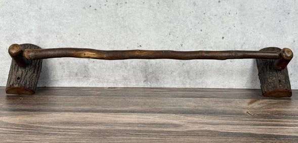 Rustic Old Hickory Towel Rack Bar